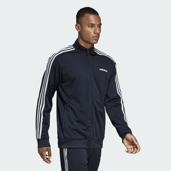 NWT ADIDAS Big & Tall Men's ZIP UP Track Jacket NAVY BLUE WHITE 4XLT - Picture 2 of 3